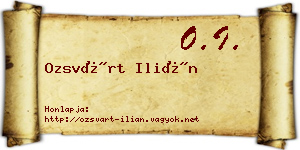 Ozsvárt Ilián névjegykártya